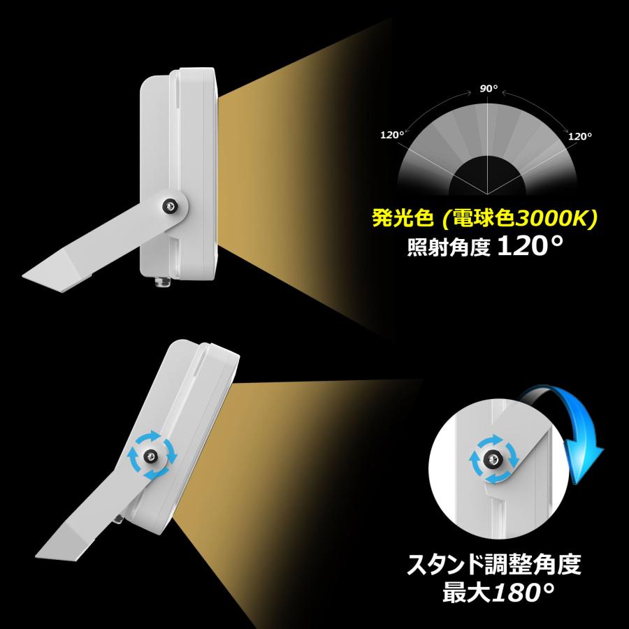 セール 50W LED作業灯 屋外 防水 超爆光 水銀灯500W相当 7300lm 昼白色 電球色 広角120° 極薄 ワークライト 建設 建築 夜間作業 スポットライト 一年保証 LD50W｜goodgoods-1｜12