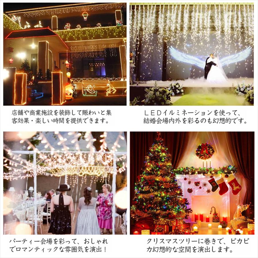 GOODGOODS 八個セット RGBミックス イルミネーションライト メモリー機能 LED電飾 ロング ストレートライト クリスマス クリスマスツリー 一年保証 F30の画像