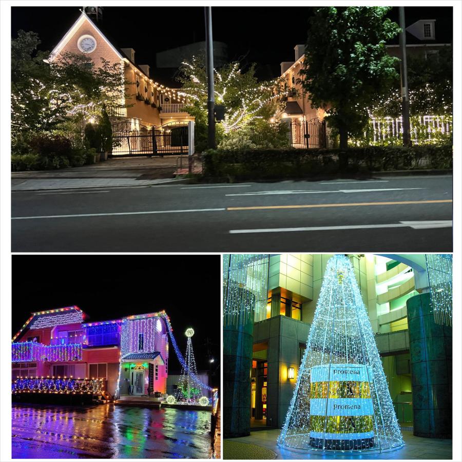 GOODGOODS 八個セット RGBミックス イルミネーションライト メモリー機能 LED電飾 ロング ストレートライト クリスマス クリスマスツリー 一年保証 F30の画像