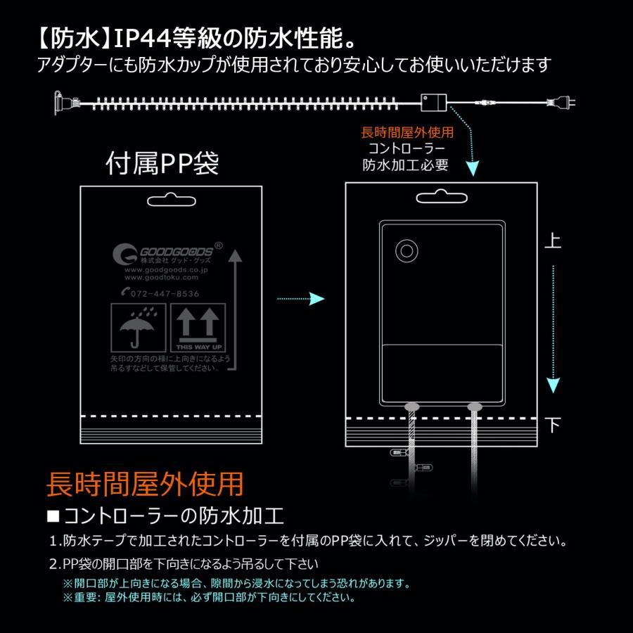 LED電飾 500球 30ｍ イルミネーションライト 屋外用 防水 デコレーション インテリア ボリューム クリスマスツリー LED ライト 一年保証 LD55｜goodgoods-1｜15