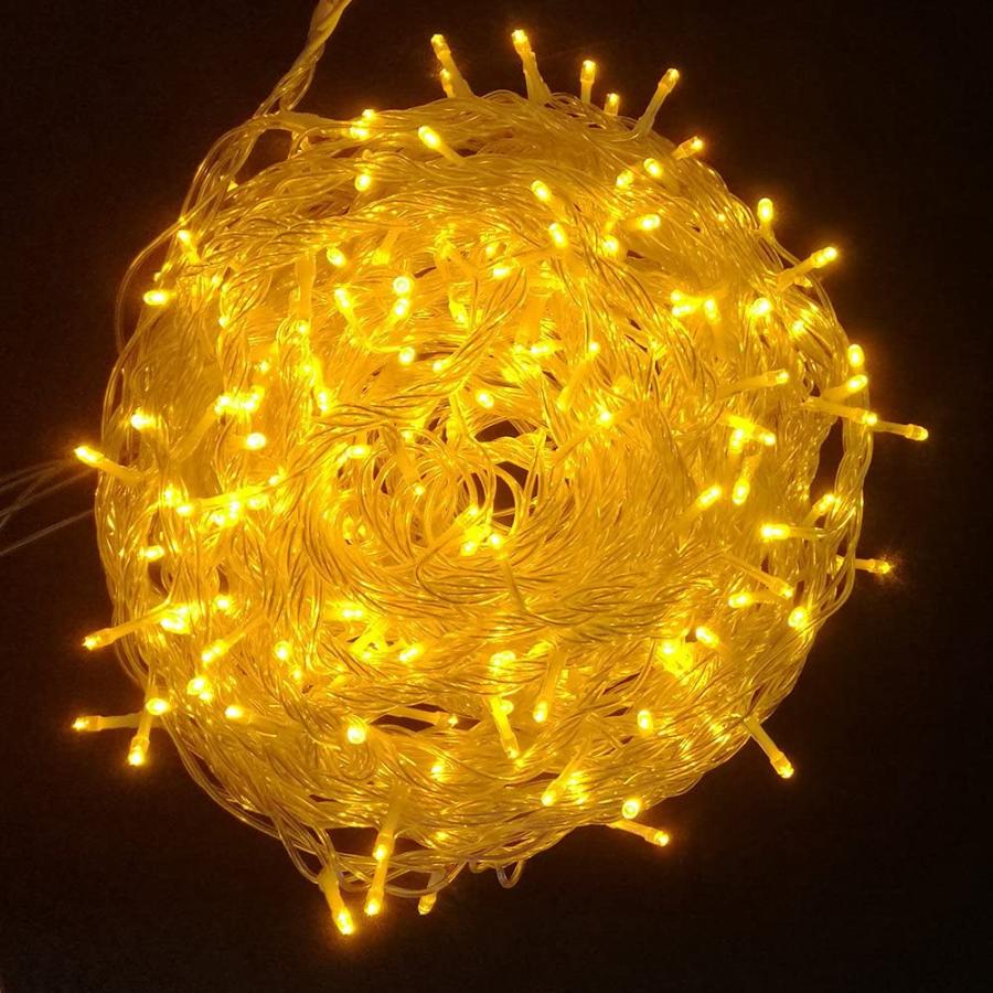 GOODGOODS 八個セット ゴールド 黄色（4000球*240M）イルミネーションライト クリスマス イエロー LED電飾 継ぎ足し 装飾 屋外 ストレートライト 防水 LD55｜goodgoods-1｜02