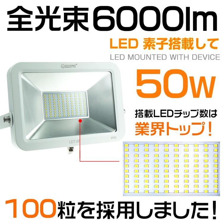 グッドグッズ 八個セット LED投光器 50W 500W相当 看板ライト 看板灯 駐車場灯 作業灯 集魚灯 屋外 照明 広角 防水 LDT-5Fの画像