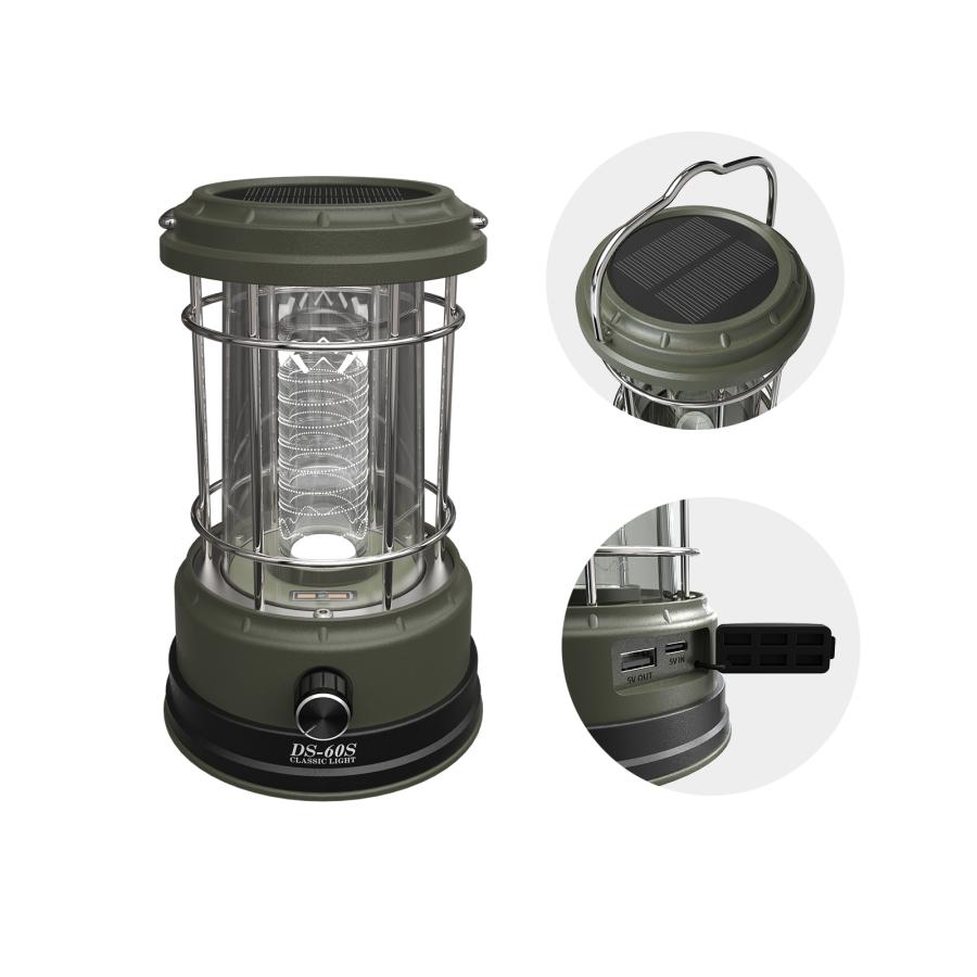 GOODGOODS（グッド・グッズ） USB充電式 LED ソーラーランタン 400