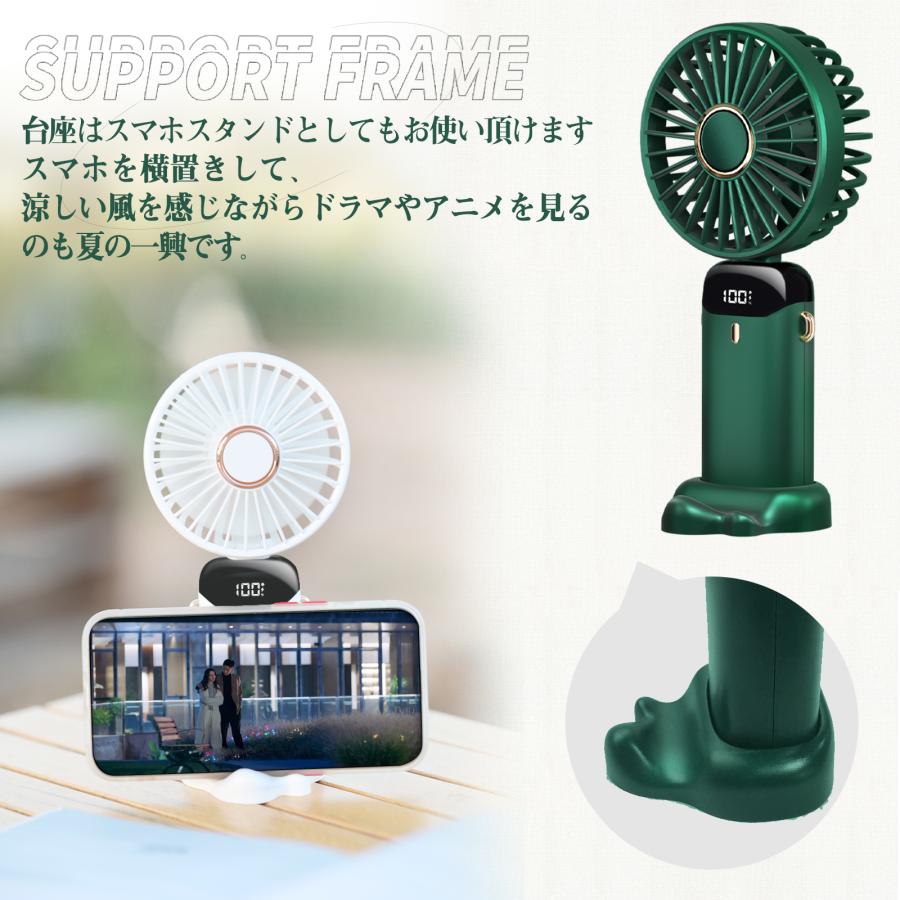 ハンディファン 充電式 首かけ扇風機 手持ち 5段階 TYPE-C 長時間連続  