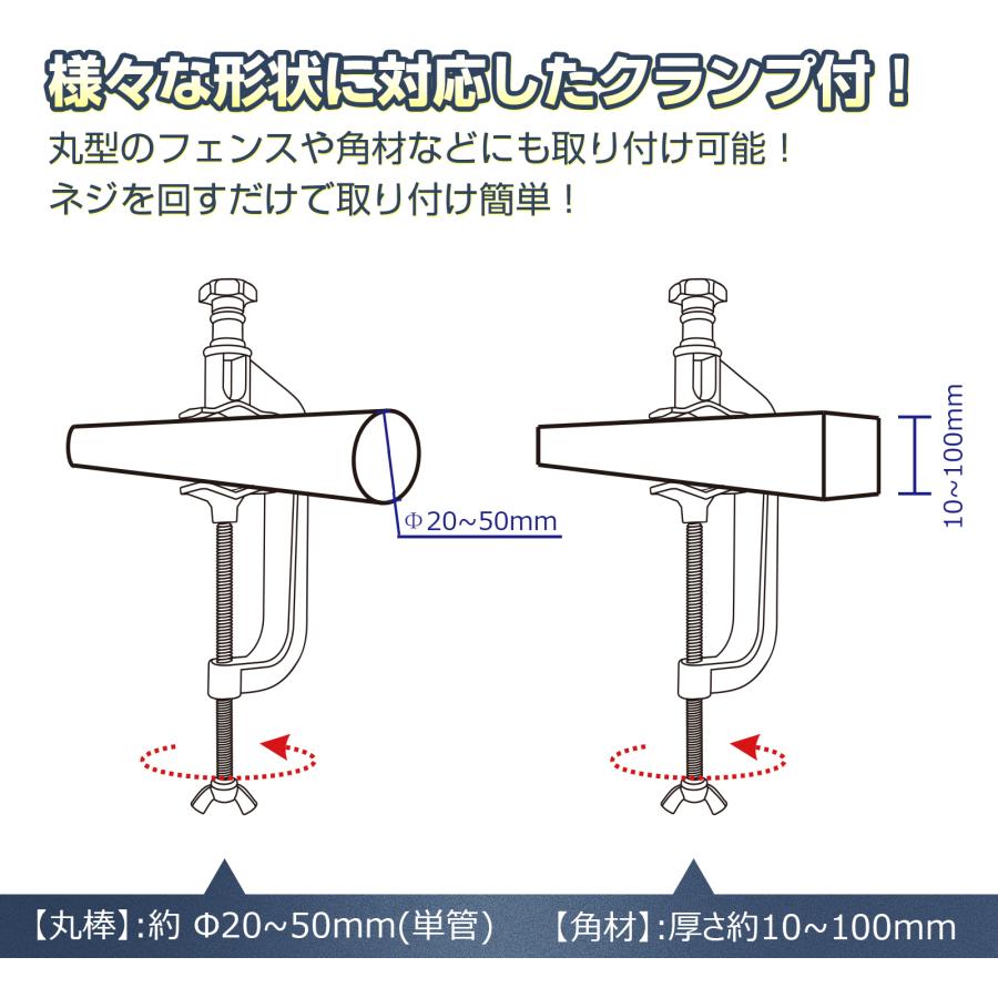 セット LED投光器 クリップ 屋外 防水 20W 強力 屋外 作業灯 5000K 3000lm 高輝度 昼白色 IP66 広角 照射角度120° 新仕様 取付やすい LD-26K JD-001H｜goodgoods-1｜04