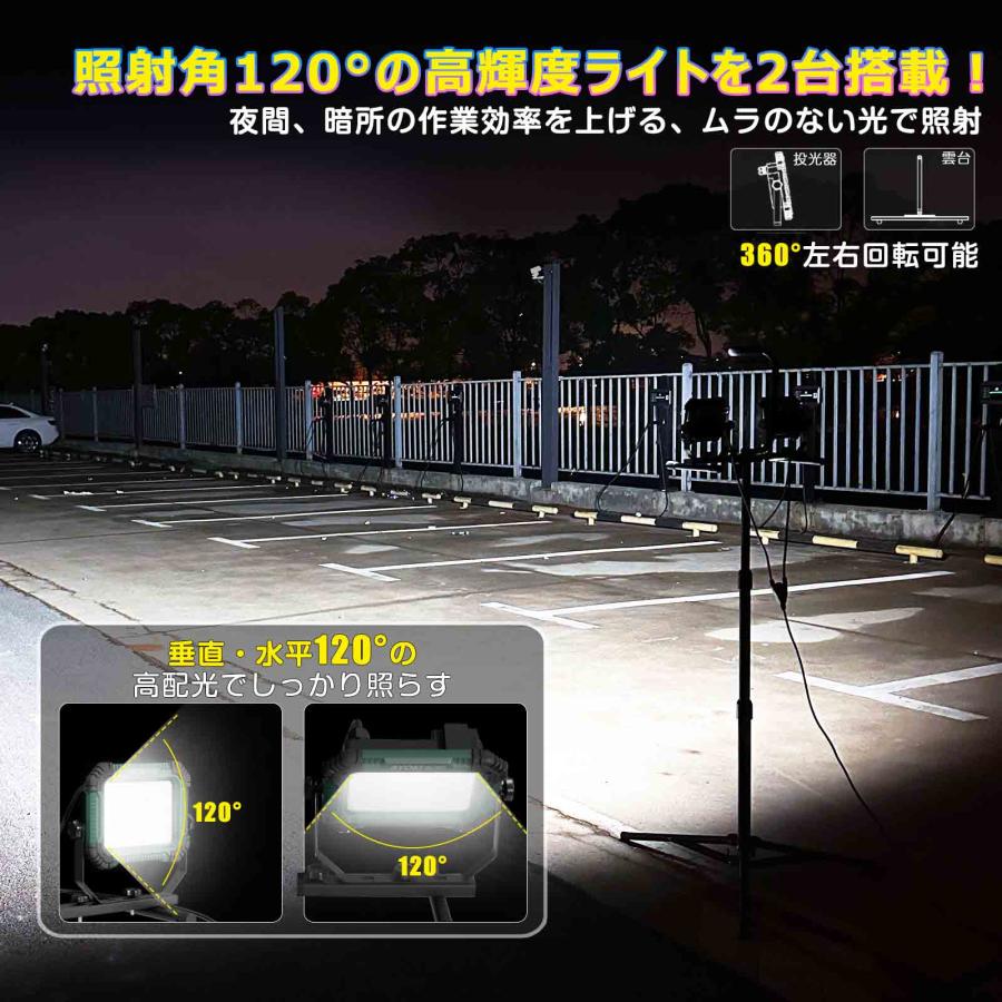 GOODGOODS（グッド・グッズ） LED投光器 屋外 防水 2灯式 スタンド LED