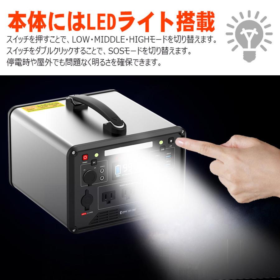 1000Wポータブル電源 瞬間最大2000W 大容量 純正弦波 1280Wh 50Hz/60Hz切替 リン酸鉄 電量表示 バッテリー充電 災害対策 防災 地震 一年保証 SPI-1280P｜goodgoods-1｜18