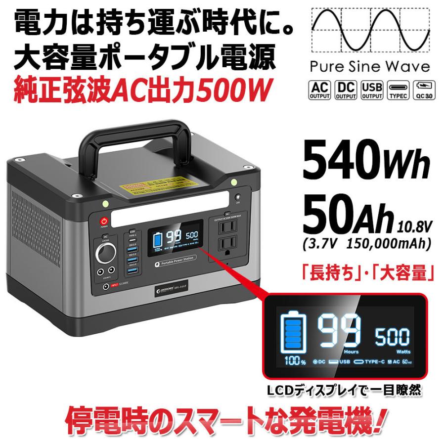 GOODGOODS 500Wポータブル電源 大容量 リン酸鉄リチウム GOODGOODS 500Wポータブル電源 大容量 リン酸鉄リチウム