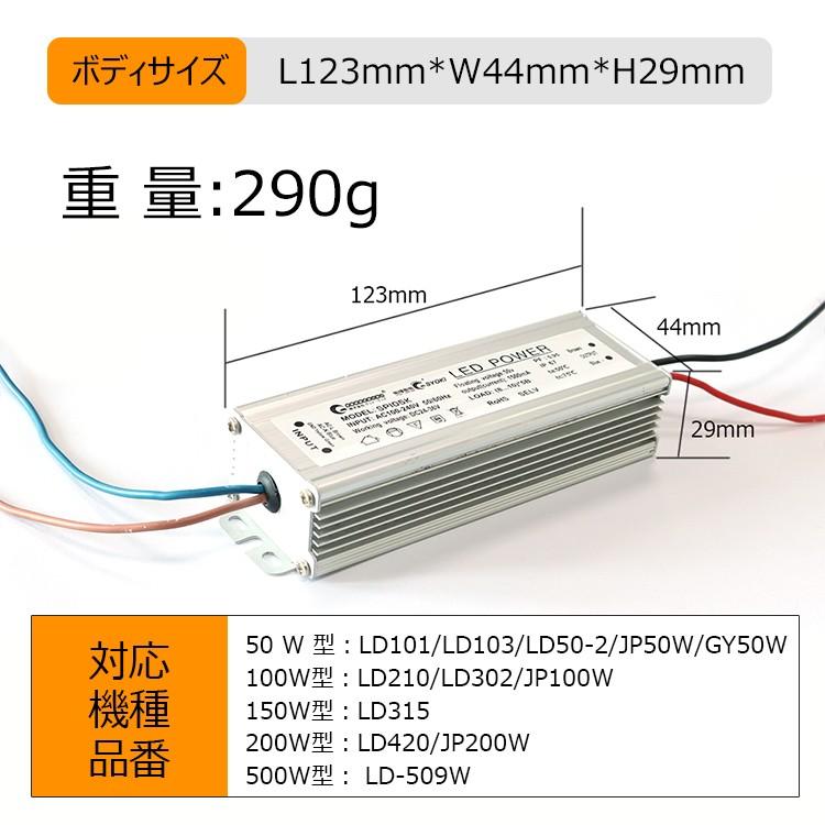 電源別置型 消費電力100W 用電源 LED照明器具用電源 LED照明 完全防水 