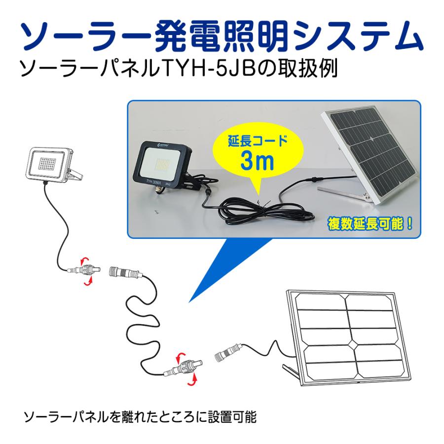 グッドグッズ ソーラーライト専用延長コード ガーデンライト ソーラー投光器3M延長コード 防水 TYH-10P TYH-15WT TYH-30WA TYH-20WE TYH-34DW TYH-50WK 対応｜goodgoods-1｜03