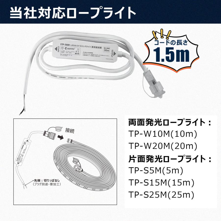 GOODGOODS（グッド・グッズ） ロープライト専用電源コード AC200V専用 