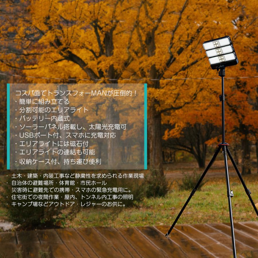 GOODGOODS 二個セット 三脚スタンドライト LED投光器 45W 充電式投光器 