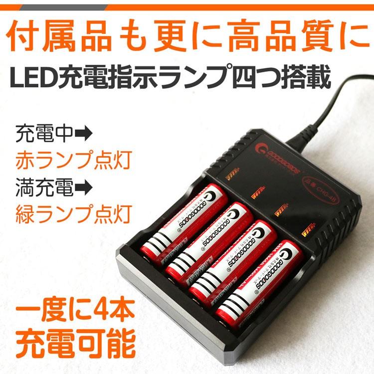 GOODGOODS（グッド・グッズ） 超強力 LED懐中電灯 充電式 LEDライト