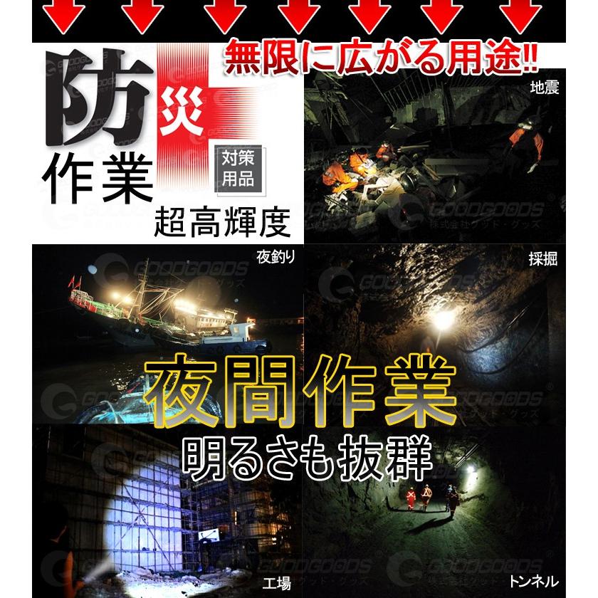 GOODGOODS（グッド・グッズ） 超強力 LED懐中電灯 充電式 LEDライト