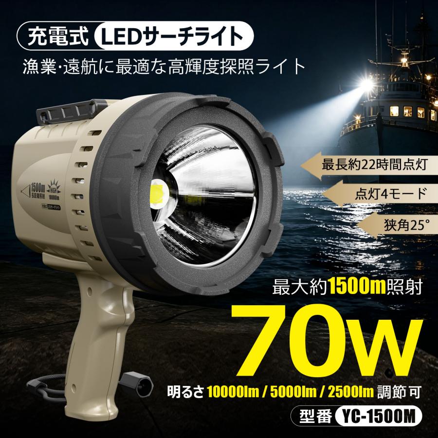 GOODGOODS（グッド・グッズ） 爆買 LEDサーチライト 充電式 強力