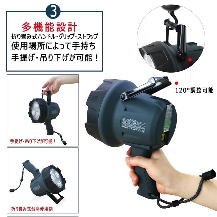 GOODGOODS（グッド・グッズ） 10個セット LEDサーチライト 強力 充電式