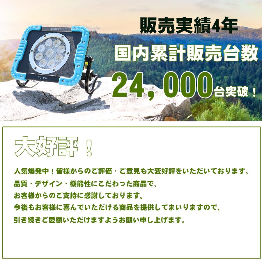 GOODGOODS（グッド・グッズ） 充電式 LED作業灯 45W スタンド 屋外