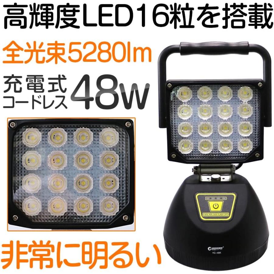 GOODGOODS 充電式 LEDライト 48W 5280lm 高輝度 マグネット 強力 GOODGOODS 充電式 LEDライト 48W 5280lm 高輝度 マグネット 強力