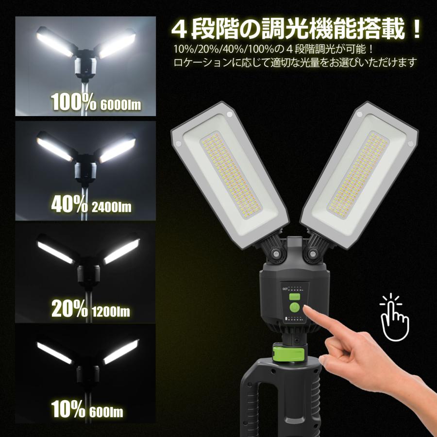 コードレスLED作業灯/投光器　2個セット 三脚付き　50ｗ充電式 Amazon.co.jp: Akitoe LED投光器 作業灯 ledワークライト 50W