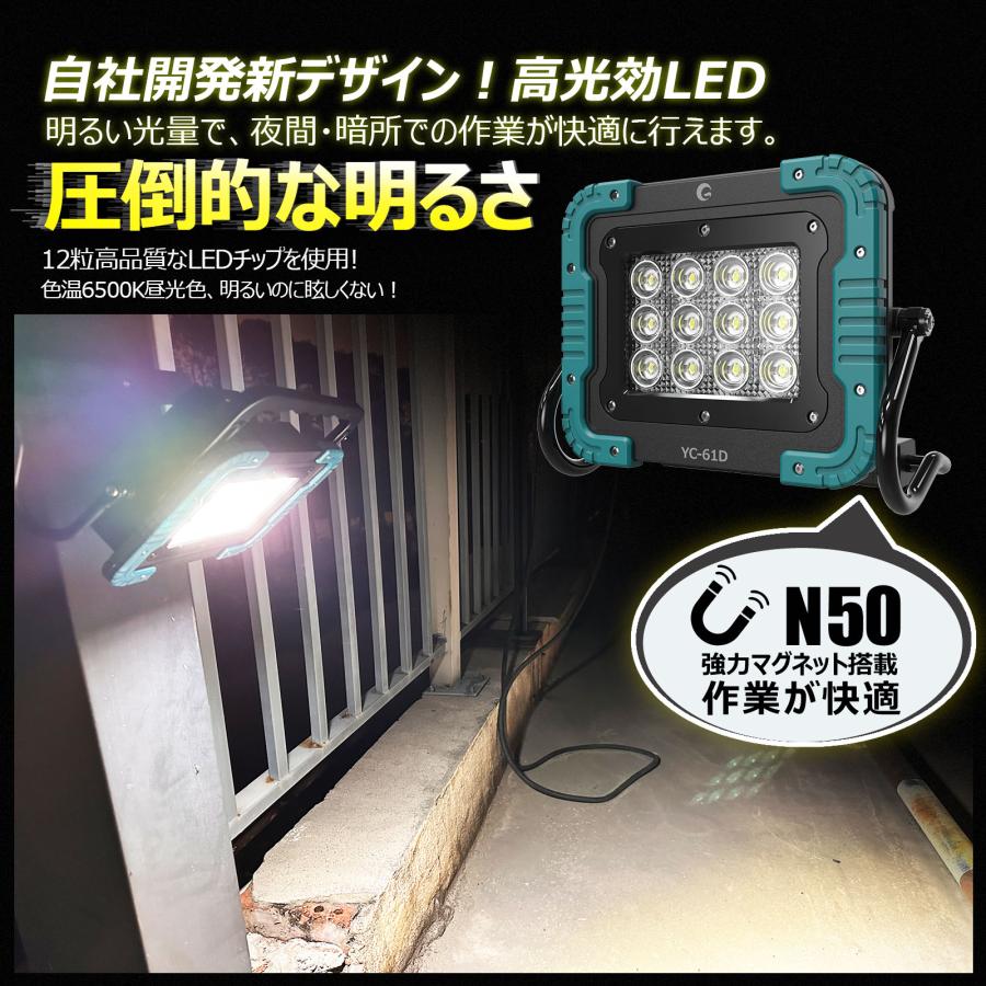 GOODGOODS 値下げ商品 60W LED作業灯 6000lm マグネット led