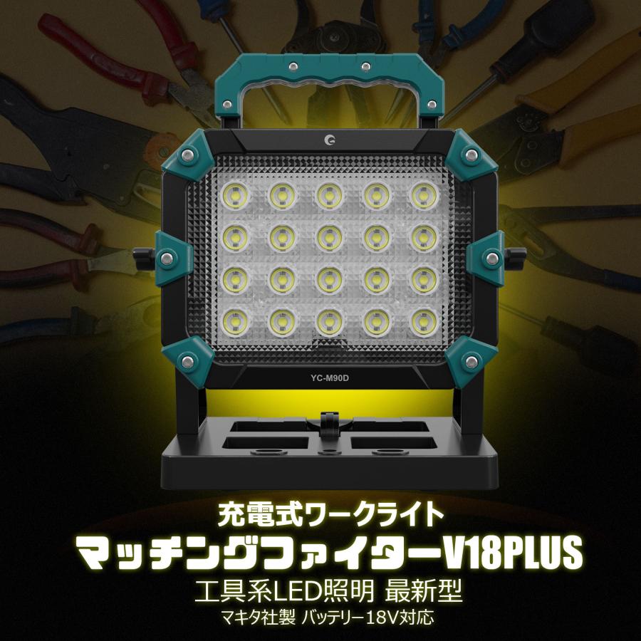 GOODGOODS（グッド・グッズ） 100W LEDライト 10000lm 18Vバッテリー