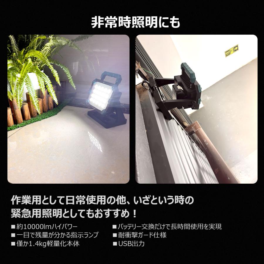 GOODGOODS（グッド・グッズ） LED 投光器 100W 10000lm 18V マキタ