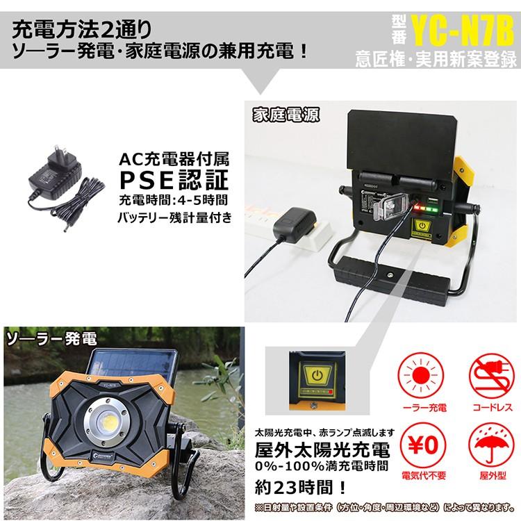 GOODGOODS（グッド・グッズ） 充電式 投光器 20W 作業灯 ソーラー