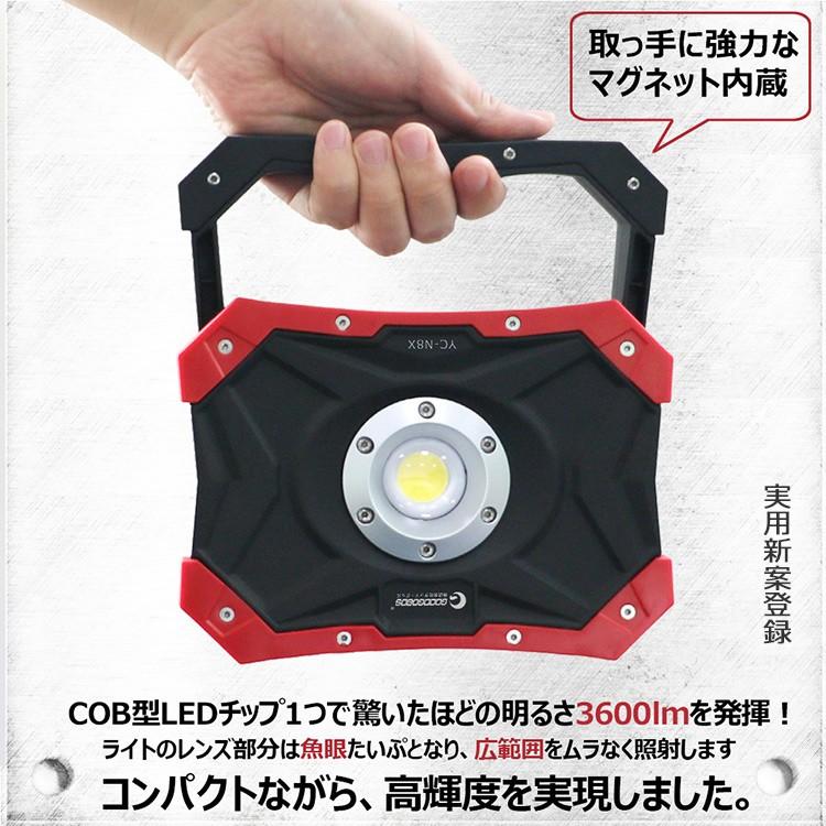 GOODGOODS（グッド・グッズ） 十個セット LED投光器 充電式 30w 作業灯