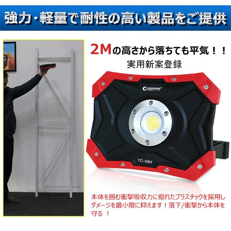 GOODGOODS（グッド・グッズ） LED投光器 充電式 30W 作業灯 ポータブル