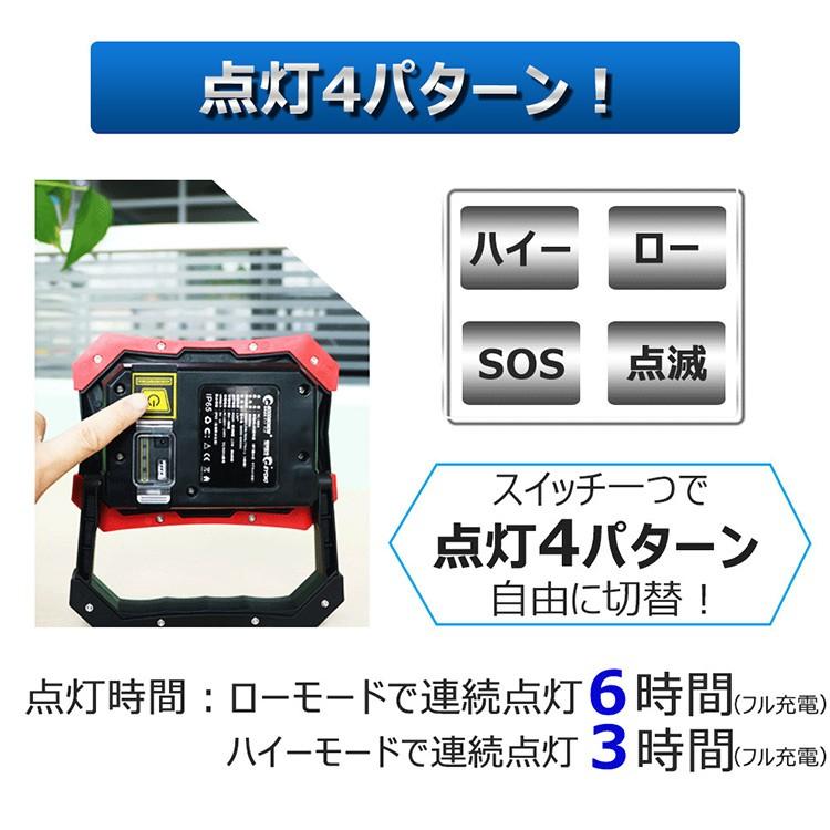 GOODGOODS（グッド・グッズ） LED投光器 充電式 30W 作業灯 ポータブル