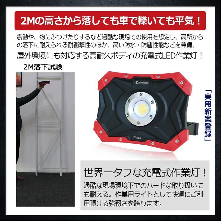 GOODGOODS（グッド・グッズ） LED投光器 30W 充電式 防水 屋外 集魚灯