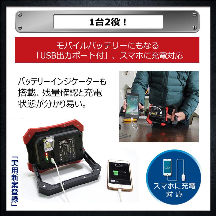 GOODGOODS（グッド・グッズ） LED投光器 30W 充電式 防水 屋外 集魚灯