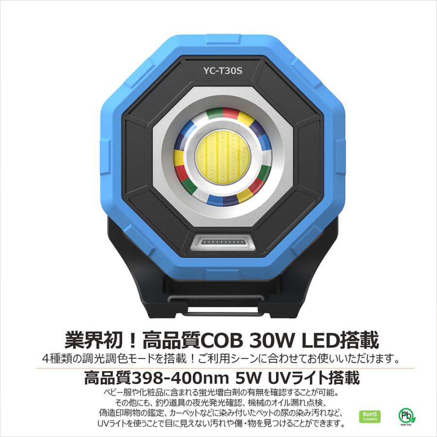 GOODGOODS（グッド・グッズ） 充電式 30W LEDライト 3000LM 高輝度 調