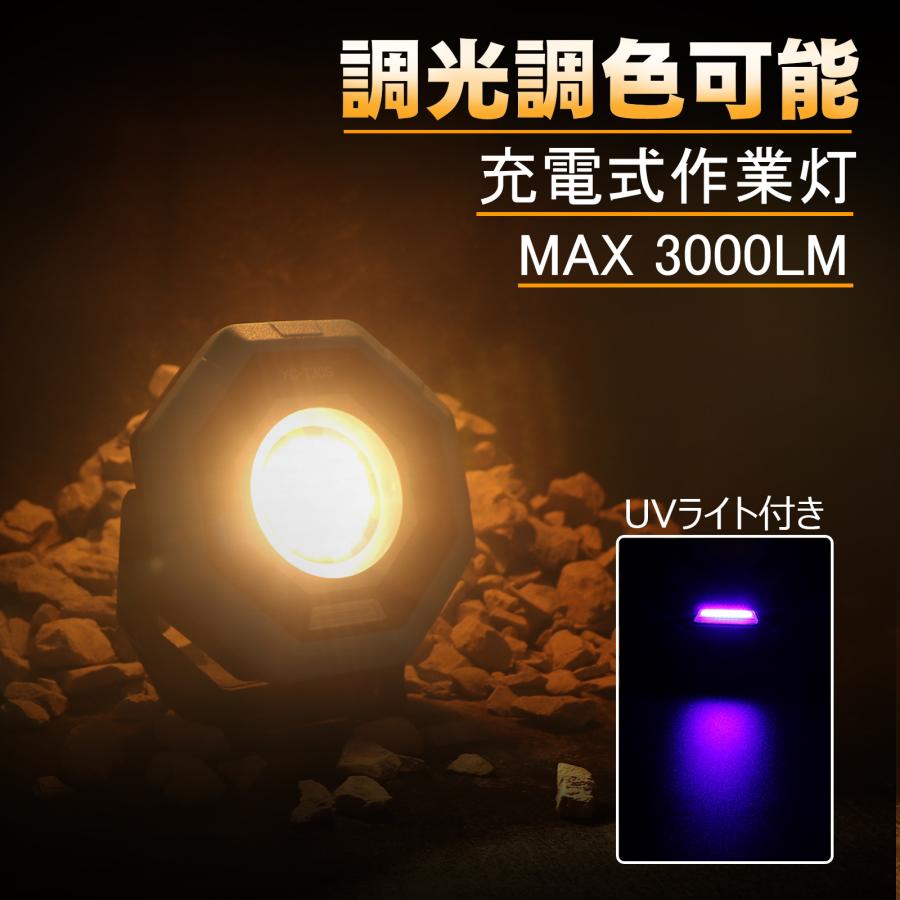 GOODGOODS（グッド・グッズ） 充電式 LED ポータブル投光器 3000LM