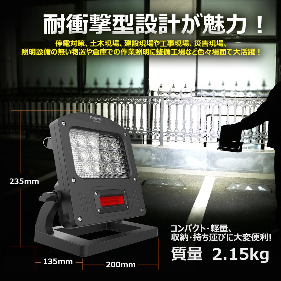 GOODGOODS（グッド・グッズ） 2個セット 充電式作業灯 100W 10000lm