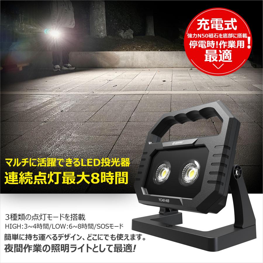 GOODGOODS（グッド・グッズ） 充電式 LED集魚灯 2灯 40W 3000ルーメン