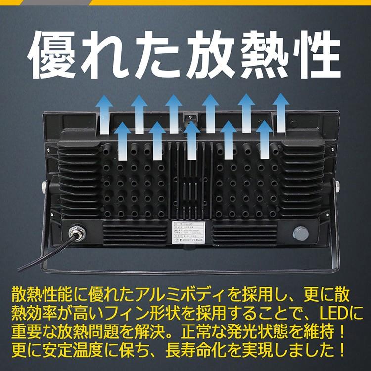 グッドグッズ LED投光器 クランプ 100W 1000W相当 14000LM IP66 防水 防塵 高輝度 広角配光 薄型 スポットライト 屋外 夜間作業 一年保証 LD-102T｜goodgoods-2｜07