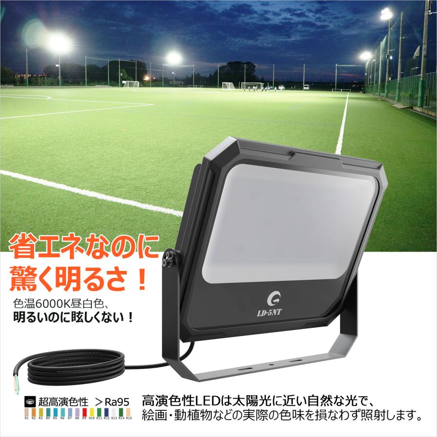 グッドグッズ　LED投光器　防水　屋外　14600lm　高演色　現場作業　フロスト加工　天井　野球　工場　倉庫　200W　新仕様ステー　照射角度120°　看板　LD-5NT