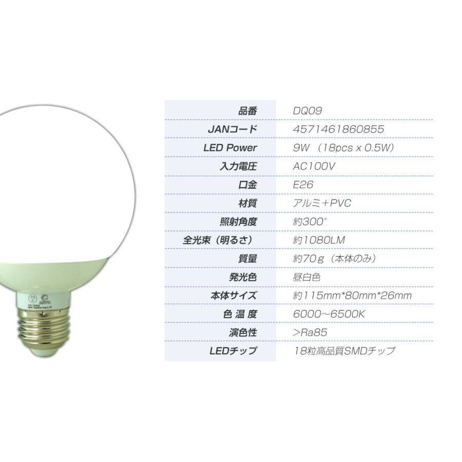 GOODGOODS LED電球 9W 80W形相当 ボール球 E26 昼白色 ledライト GOODGOODS LED電球 9W 80W形相当 ボール球 E26 昼白色 ledライト
