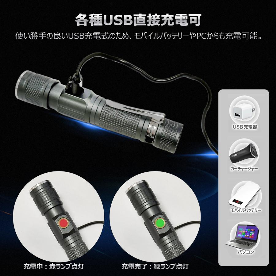 GOODGOODS（グッド・グッズ） LED懐中電灯 充電式 防水 屋外