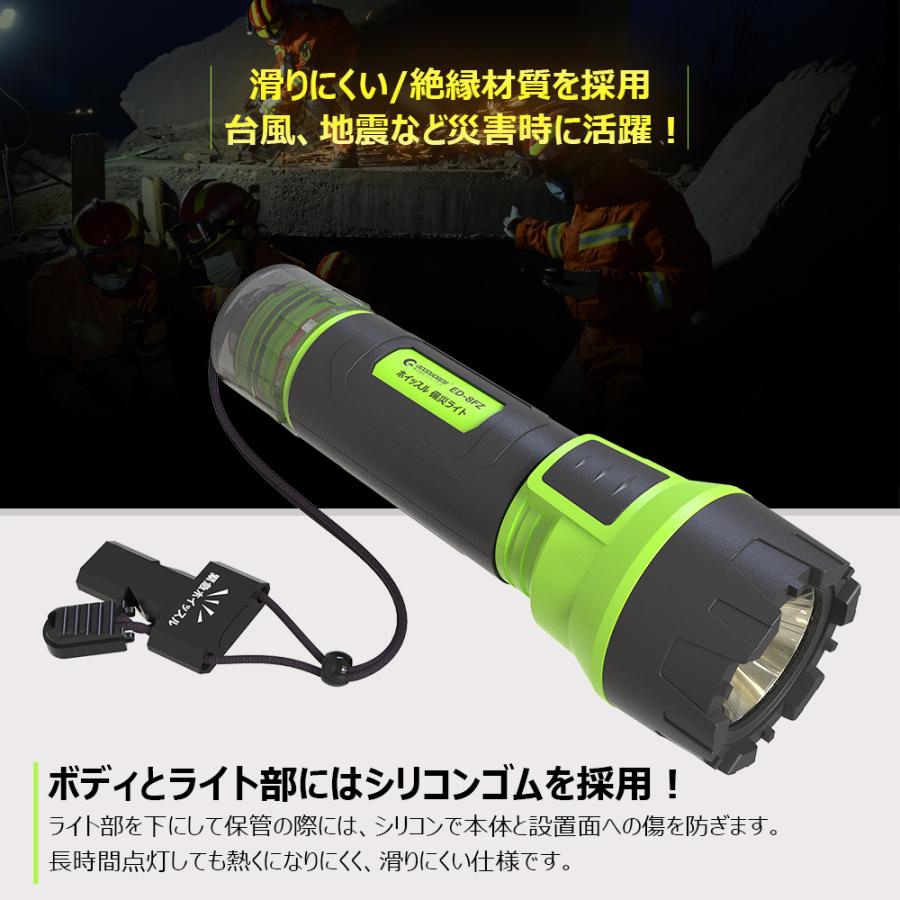 GOODGOODS LED 懐中電灯 充電式 強力 大容量 2000lm 防水 防災 防犯 アウトドア キャンプ 散歩 登山 停電 ホイッスル ハンディライト 雨 防水 ED-8FZ｜goodgoods-2｜03