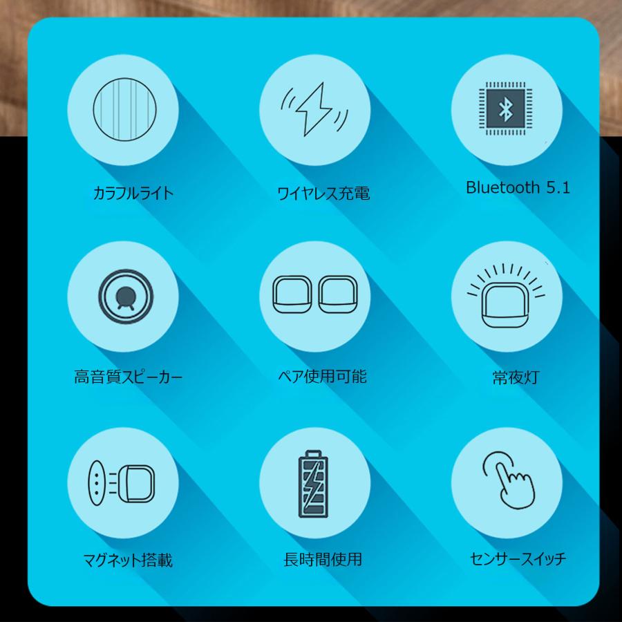 充電式ナイトライト bluetooth スピーカー ワイヤレス充電器 充電式ナイトライト bluetooth スピーカー ワイヤレス充電器