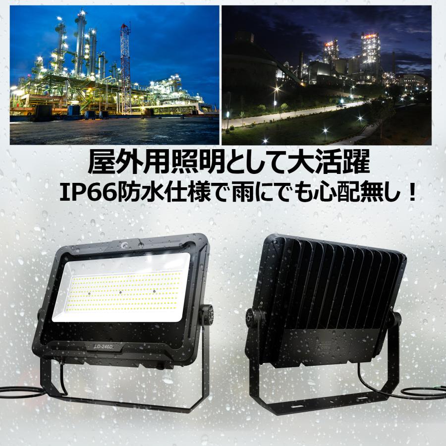 GOODGOODS LED 投光器 240W 防水 屋外用 広角 作業灯 明るい 36000lm 倉庫 工事 集魚灯 看板 LD-240D｜goodgoods-2｜13