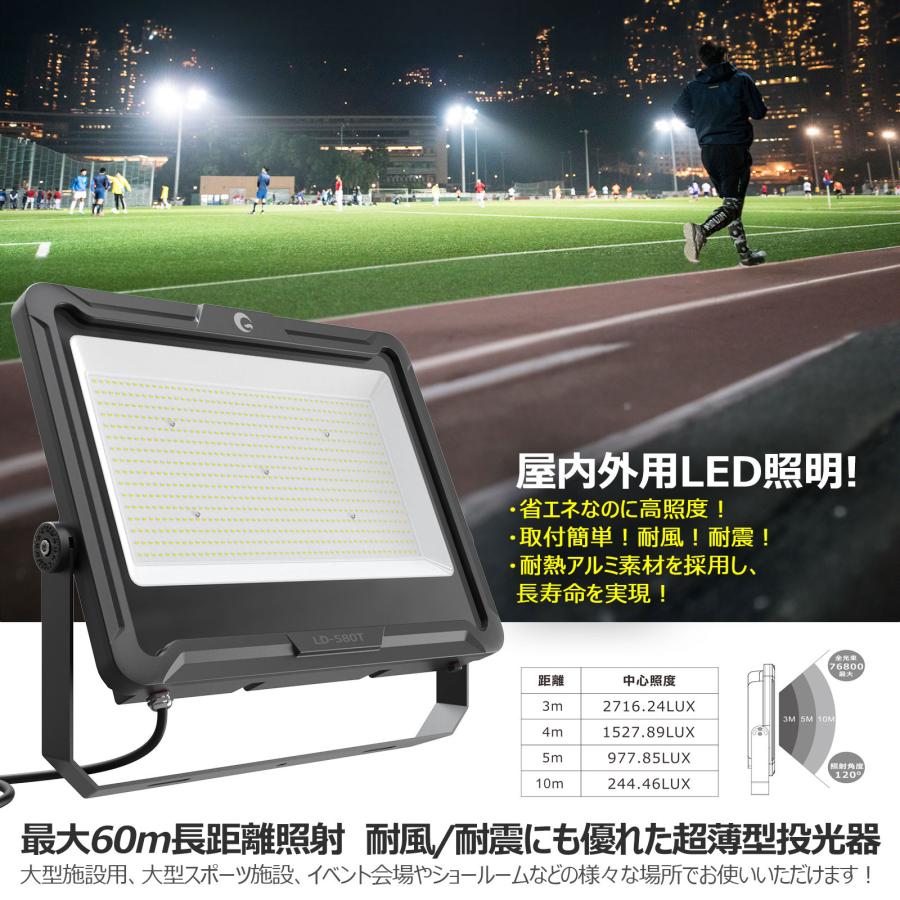 GOODGOODS LED投光器 480W 防水 屋外 明るい 76800LM 大型施設 舞台照明 集魚灯 看板 夜間作業 LD-580T｜goodgoods-2｜06