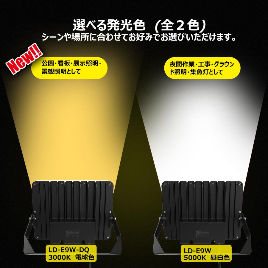 LED 投光器 100W 防水 屋外 作業灯 17000lm 5000K ledライト ワークライト 集魚灯高輝度 省エネ 昼白色 IP66 耐熱 GOODGOODS LD-E9W LD-E9W-DQ｜goodgoods-2｜19