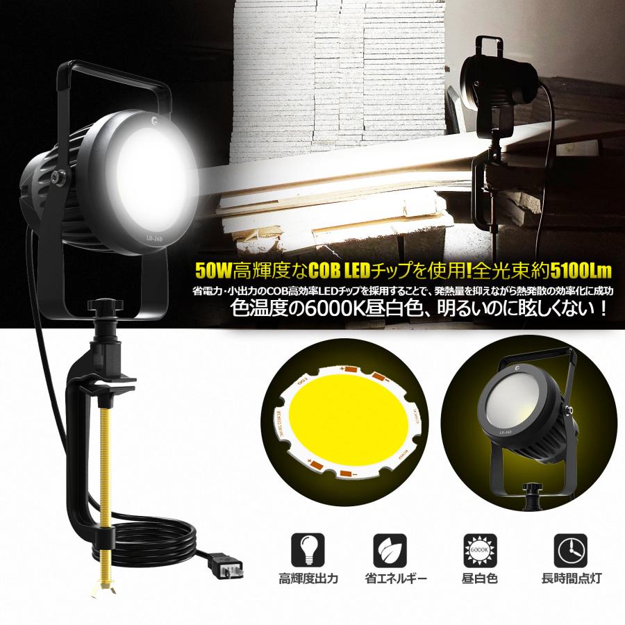 GOODGOODS（グッド・グッズ） スポットライト LED作業灯 クランプ 単管