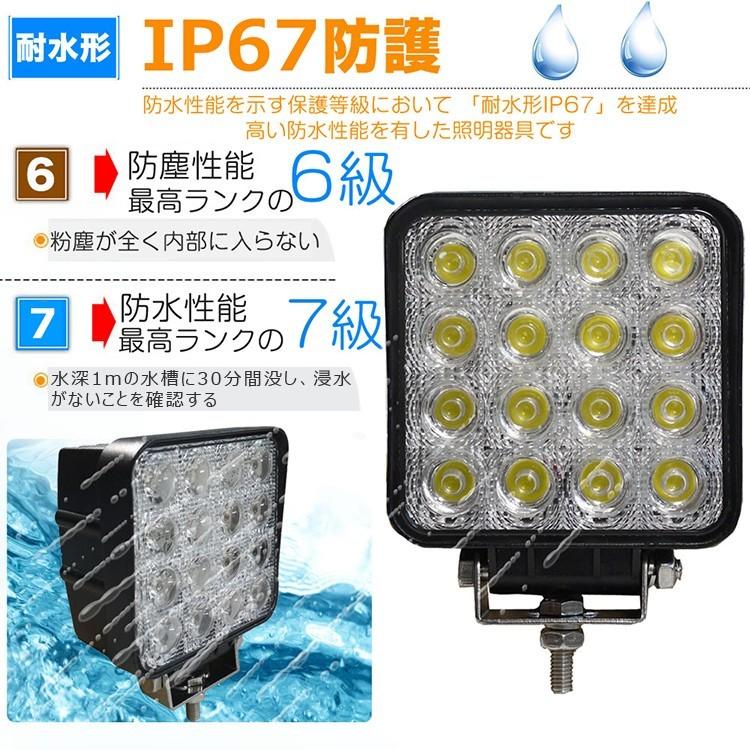GOODGOODS（グッド・グッズ） LED作業灯 12V 24V 集魚灯 48W 16連