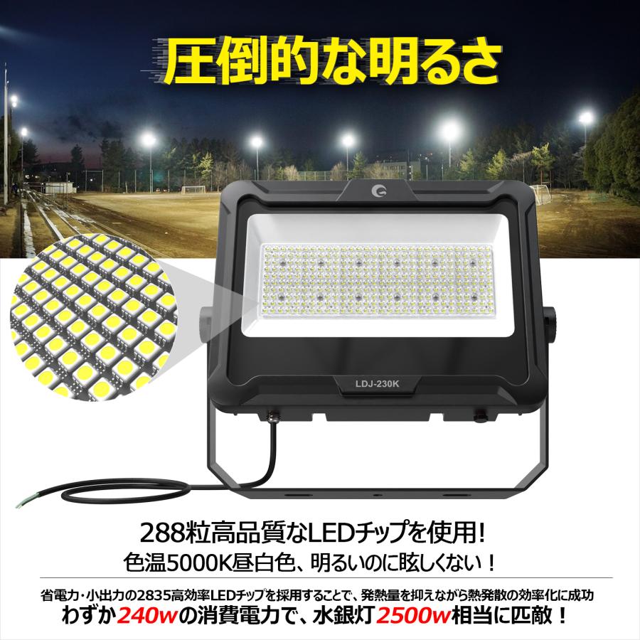 GOODGOODS LED 投光器 240W 防水 屋外用 作業灯 明るい 33600LM GOODGOODS LED 投光器 240W 防水 屋外用 作業灯 明るい 33600LM
