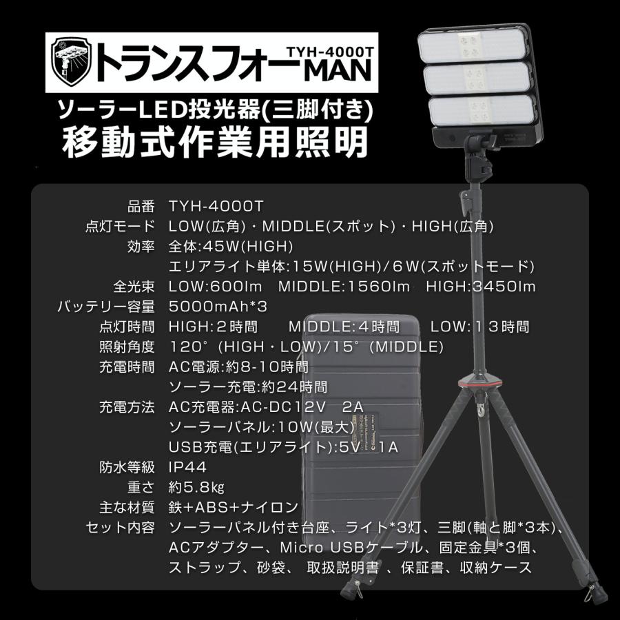 GOODGOODS 充電式 LED投光器 45W 分離型 ソーラーライト GOODGOODS 充電式 LED投光器 45W 分離型 ソーラーライト