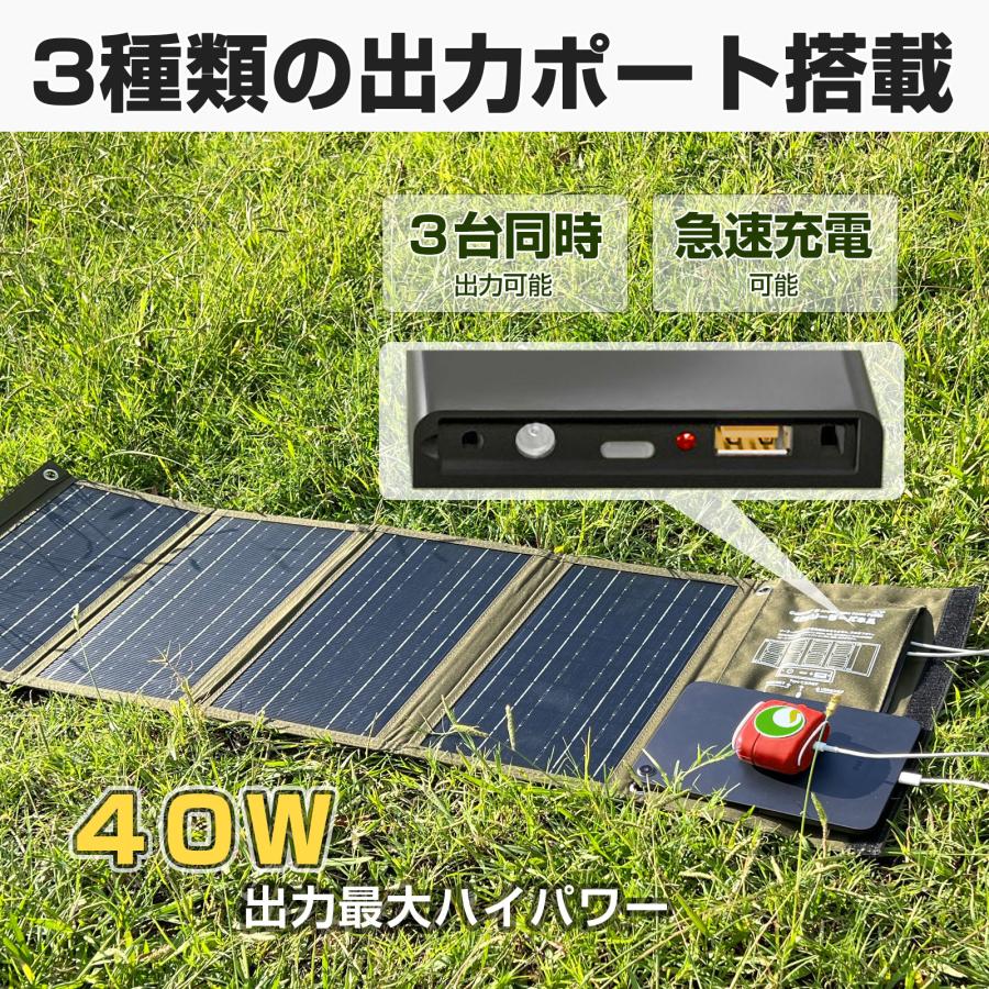 GOODGOODS（グッド・グッズ） 爆買 ソーラーパネル 40W 充電器 防災